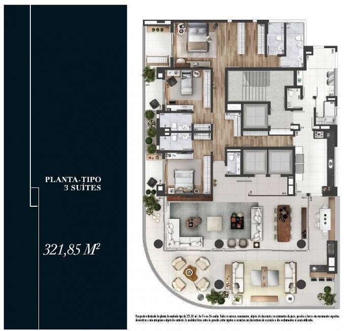 Apartamento à venda com 3 quartos, 322m² - Foto 3