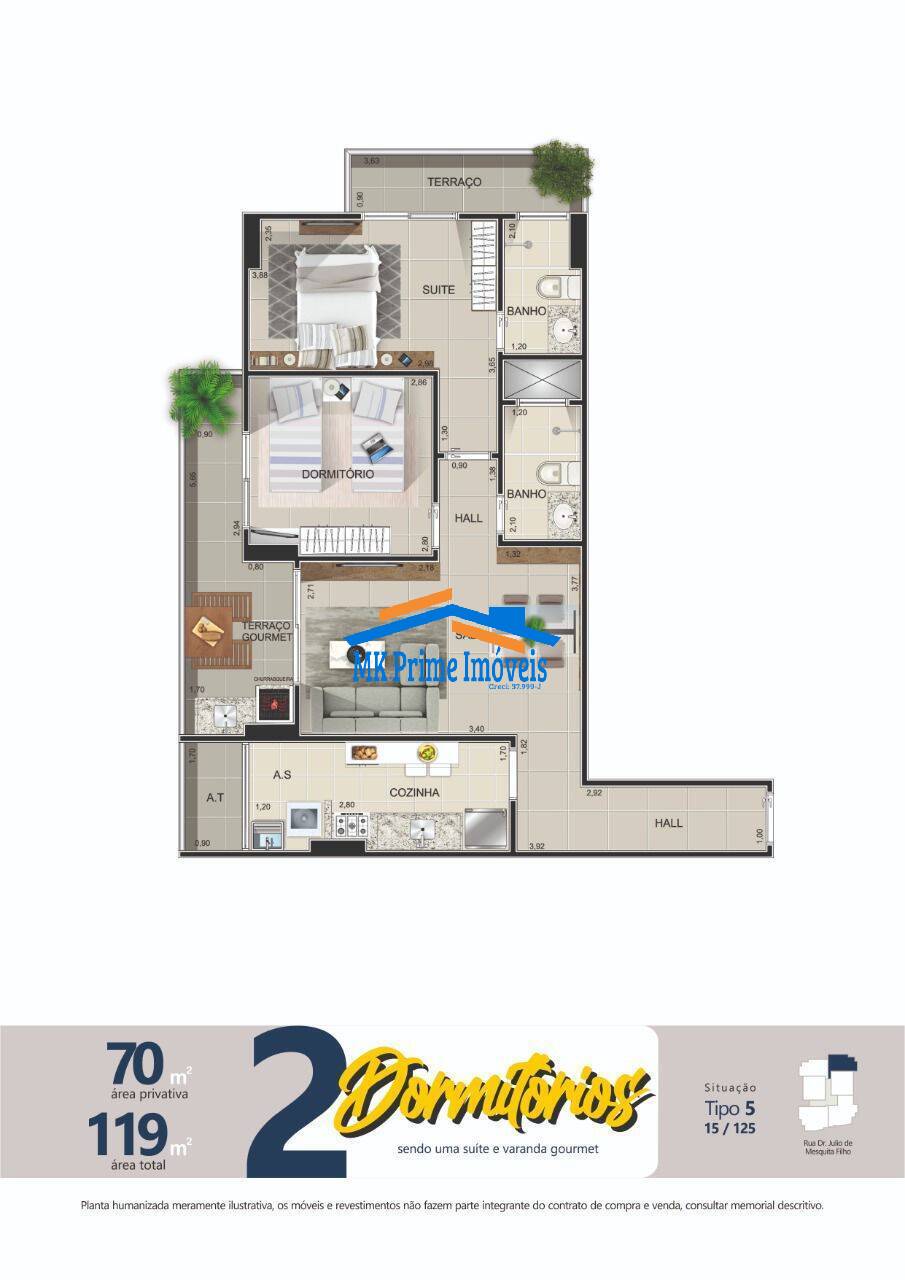 Apartamento à venda com 2 quartos, 68m² - Foto 7