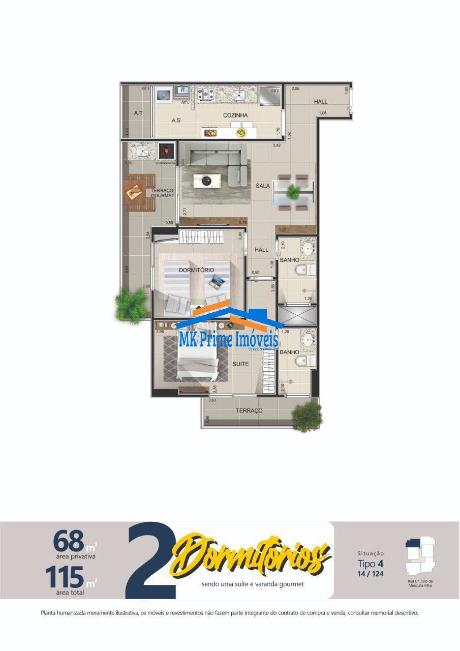 Apartamento à venda com 2 quartos, 68m² - Foto 13