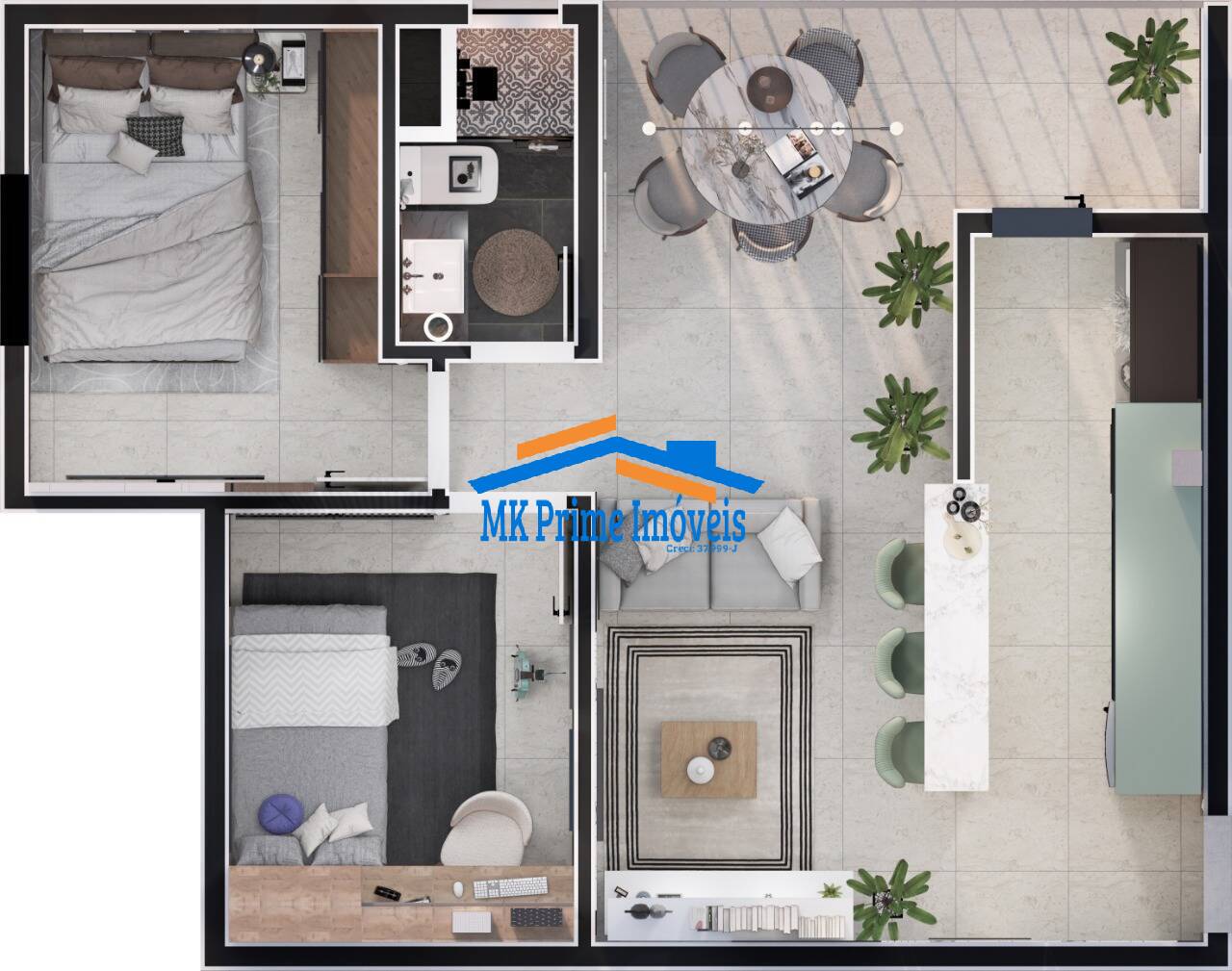 Apartamento à venda com 2 quartos, 53m² - Foto 7