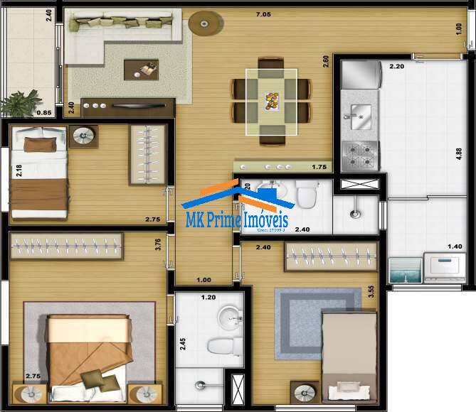 Apartamento à venda com 3 quartos, 69m² - Foto 11